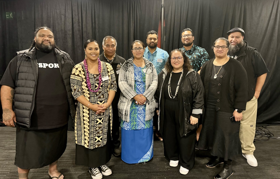 Back row from left – Tevita Fakaosi (KPS), Arona Leleimalefaga (MSD), Maarateina Fameitau (Aigamua) and Tino Kama (OT/KPS) Front row from left – Morgan Siaki (KPS), Judy Fakaosi-Siaki (KPS), Seletuta Visesio-Pita (MSD), Cecilia Vakameilalo-Kioa (Coordinator), Rasela Luapo (Coordinator)